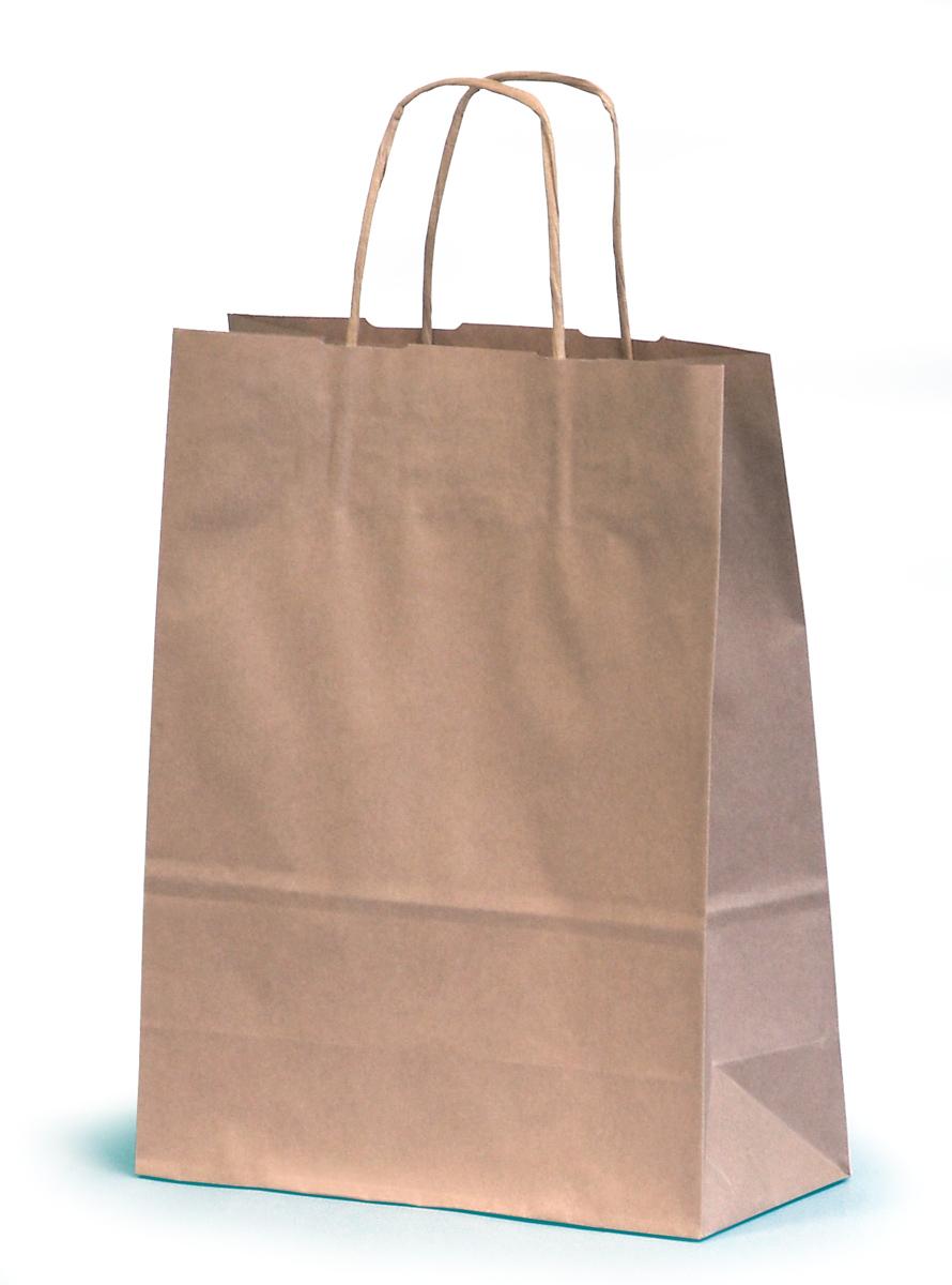 bags kraft kraft with twisted paper  with Brown bag 26x13x35cm paper handles carrier handles brown paper