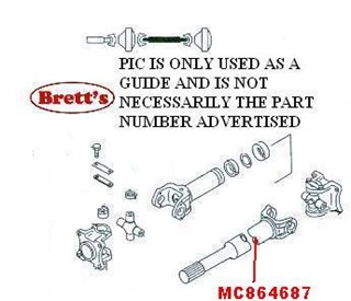 ZZZ MC864687 PROP SHAFT FRONT BARE TAILSHAFT PROPELLOR FG637 4WD 4X4 DUAL CAB CREW CAB CANTER 1995-  BRAND NEW MITSUBISHI  