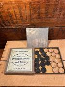 Antique British Imperial Portable Draughts Checkers Board Game Set Complete