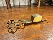 Antique European 19th Century Brass Candle Stick Snuffers Scissors 17cm