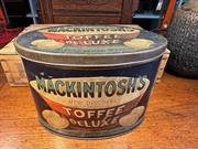 Antique Vintage 1920's Macintosh's Toffee Deluxe Collector's Advertising Tin 