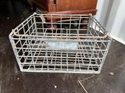 Vintage Australian NSW Grafton FF & ICY Galvanised Metal Milk Bottle Carry Crate