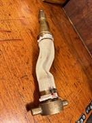 Antique Vintage Collector's Brass Fire Nozzle & Attachment with Fabric Hose 37cm