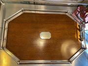 Large Antique Edwardian c1911 Solid English Oak With Silver-plated Gallery 65cm