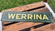 Original Handmade 1930's Painted Metal Lettering ‘Werrina’ House Sign