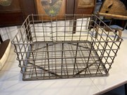 Large Early Vintage Australian Glavanised Wire Carry Crate Home Shop Display 