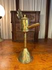 Antique Danish Brass Whale Oil Burner Lamp – 19th Century Collectable