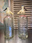 Pair of Vintage Australian Bar Schweppes Soda Water Syphon Bottles