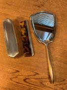 Vintage English Birmingham Hallmarked c1941 Silver Dresser Set Mirror Brush Comb