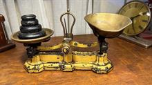 Antique Vintage English W & T Avery Cast Iron Scales with Graduating Weights