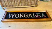 1930s Handmade Professional Sign-Writer Oak Framed House Sign 'Wongalea'