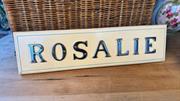 1930s Handmade Professional Sign writer  Timber Chrome House Sign 'Rosalie'
