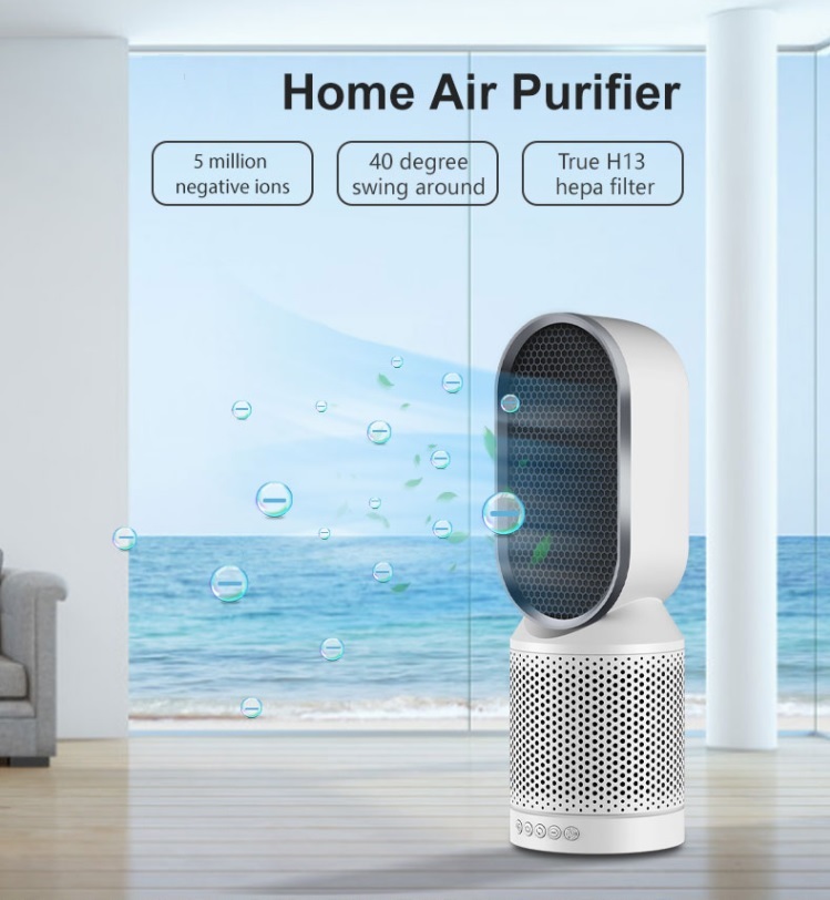 Rotating Negative Ion Dual Fan Activated Carbon Hepa Filter Air Purifier ATLS8