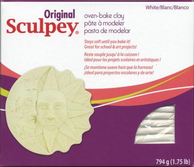 Original Sculpey White, Non Toxic, Polymer clay, Oven Bake Clay, 1.75 pounds